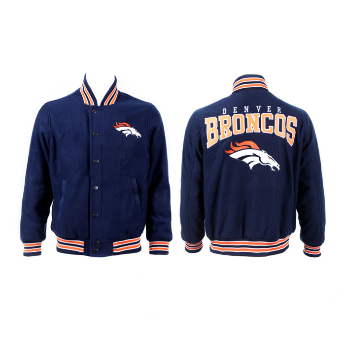 Men's Denver Broncos Navy Stitched Jacket
